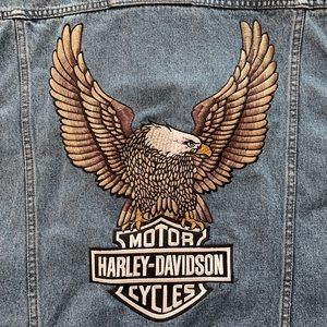 Harley-Davidson Blue Denim Vest with Eagle Patch